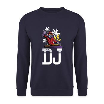 Affe DJ Party - Unisex Pullover - Navy - Vorne - Alina (178cm) & Michal (187cm)