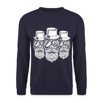 Junggesellenabschied groom crew hipster skelett - Unisex Pullover - Navy - Vorne - Alina (178cm) & Michal (187cm)