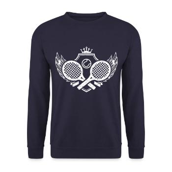 tennis logo crest - Unisex Sweatshirt - navy - Front - Alina (178cm) & Michal (187cm)