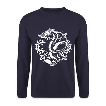 Ornements de dragon - Sweat-shirt Unisexe - marine - Devant - Alina (178cm) & Michal (187cm)