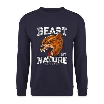 Ours grizzli - Sweat-shirt Unisexe - marine - Devant - Alina (178cm) & Michal (187cm)