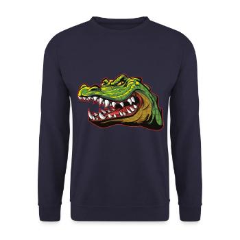 Alligator Krokodil - Unisex Pullover - Navy - Vorne - Alina (178cm) & Michal (187cm)