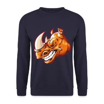 Tête de rhinocéros - Sweat-shirt Unisexe - marine - Devant - Alina (178cm) & Michal (187cm)