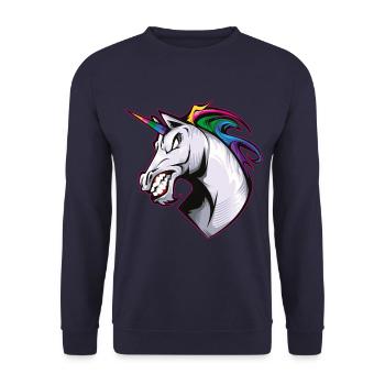 Unicorn Beast - Unisex Sweatshirt - navy - Front - Alina (178cm) & Michal (187cm)