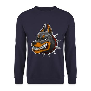 Chien doberman - Sweat-shirt Unisexe - marine - Devant - Alina (178cm) & Michal (187cm)