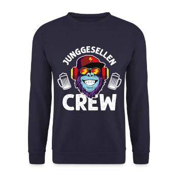 Junggesellen crew affe - Unisex Pullover - Navy - Vorne - Alina (178cm) & Michal (187cm)