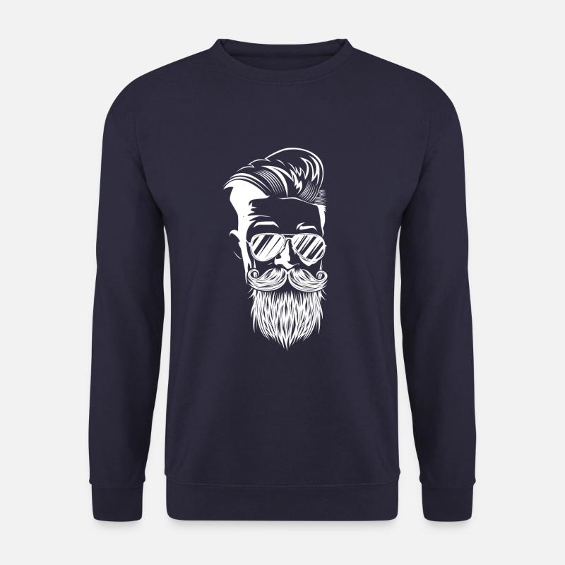 hipster beard full beard head - Unisex Sweatshirt - navy