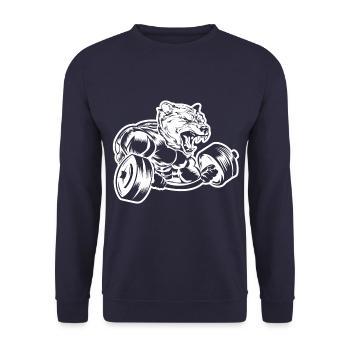Ours grizzly gym beast musculation - Sweat-shirt Unisexe - marine - Devant - Alina (178cm) & Michal (187cm)