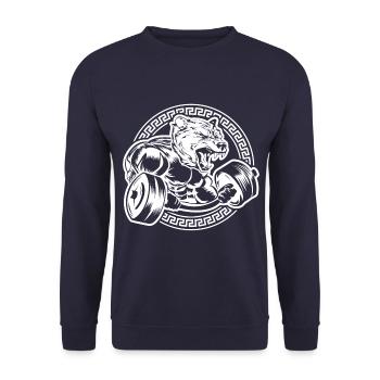 Bear beast workout - Unisex Sweatshirt - navy - Front - Alina (178cm) & Michal (187cm)