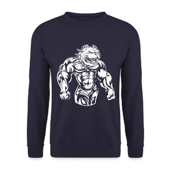 Bulldog muscles power - Sweat-shirt Unisexe - marine - Devant - Alina (178cm) & Michal (187cm)