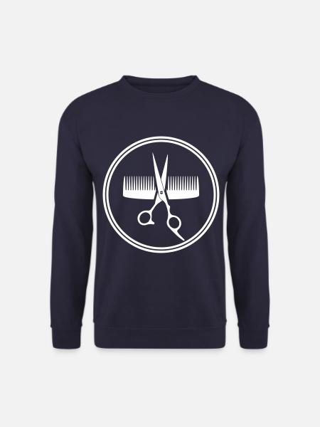 Ciseaux peigne icône symbole cercle - Sweat-shirt Unisexe - marine