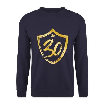 30 année numérique or - Sweat-shirt Unisexe - marine - Devant - Alina (178cm) & Michal (187cm)