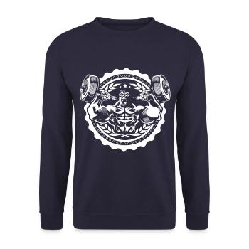 Logo de culturisme gorille - Sweat-shirt Unisexe - marine - Devant - Alina (178cm) & Michal (187cm)