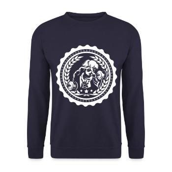 logo de musculation femme fitness - Sweat-shirt Unisexe - marine - Devant - Alina (178cm) & Michal (187cm)