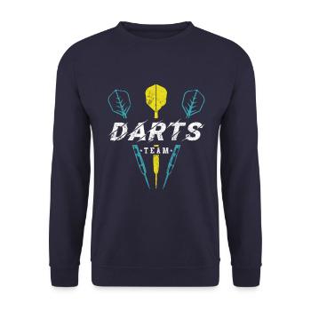 Darts Team Dart - Unisex Pullover - Navy - Vorne - Alina (178cm) & Michal (187cm)