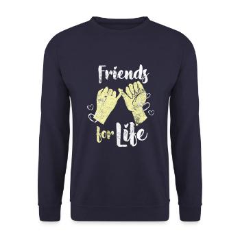 Friends forever friendship - Unisex Sweatshirt - navy - Front - Alina (178cm) & Michal (187cm)