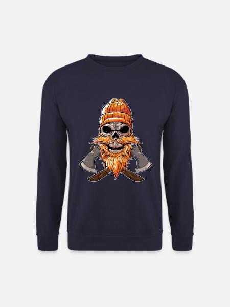 skull woodcutter ax wood - Unisex Sweatshirt - navy