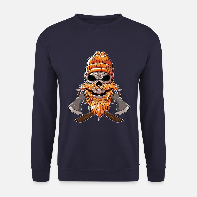 totenkopf holzfäller axt holz - Unisex Pullover - Navy