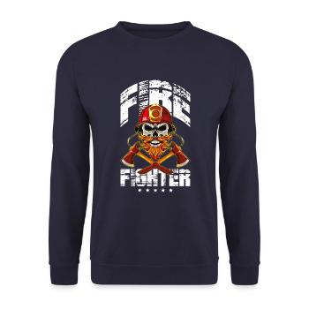 Pompier pompiers squelette cool - Sweat-shirt Unisexe - marine - Devant - Alina (178cm) & Michal (187cm)