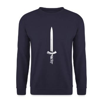 schwert - Unisex Pullover - Navy - Vorne - Alina (178cm) & Michal (187cm)