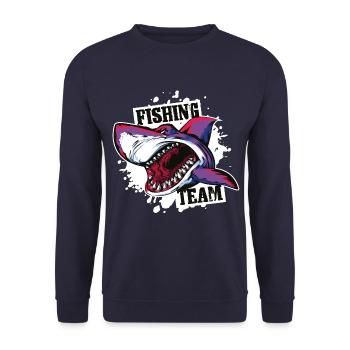 shark fishing team - Unisex Sweatshirt - navy - Front - Alina (178cm) & Michal (187cm)