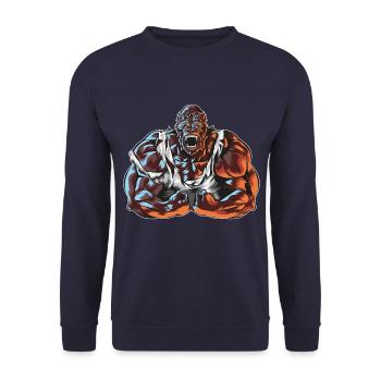 Gorilla Beast Workout Gym Power Muscles - Sweat-shirt Unisexe - marine - Devant - Alina (178cm) & Michal (187cm)