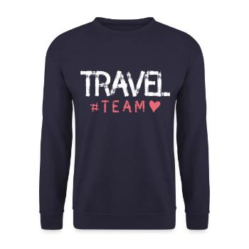Voyage coeur de l'équipe de voyage - Sweat-shirt Unisexe - marine - Devant - Alina (178cm) & Michal (187cm)