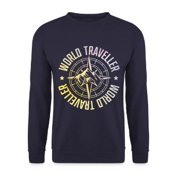Voyage boussole voyage vacances - Sweat-shirt Unisexe - marine - Devant - Alina (178cm) & Michal (187cm)