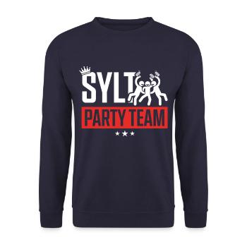 Sylt Party Team Urlaub - Unisex Pullover - Navy - Vorne - Alina (178cm) & Michal (187cm)