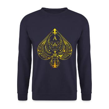 Poker card ace of spades symbol - Unisex Sweatshirt - navy - Front - Alina (178cm) & Michal (187cm)