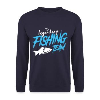 Logo de poisson équipe pêcheur pêche - Sweat-shirt Unisexe - marine - Devant - Alina (178cm) & Michal (187cm)