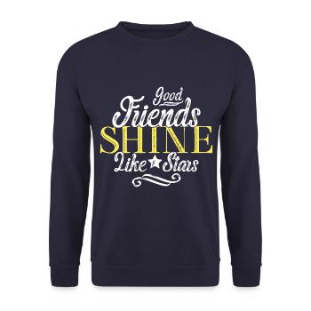 L'amitié dit des amis - Sweat-shirt Unisexe - marine - Devant - Alina (178cm) & Michal (187cm)