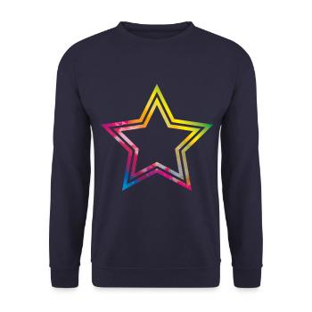 stern bunt symbol - Unisex Pullover - Navy - Vorne - Alina (178cm) & Michal (187cm)