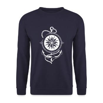 anker kompass seil - Unisex Pullover - Navy - Vorne - Alina (178cm) & Michal (187cm)