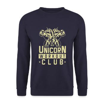 Unicorn workout gear gym fitness - Unisex Sweatshirt - navy - Front - Alina (178cm) & Michal (187cm)