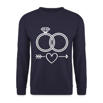 Anneaux de mariage symbole icône anneaux - Sweat-shirt Unisexe - marine - Devant - Alina (178cm) & Michal (187cm)
