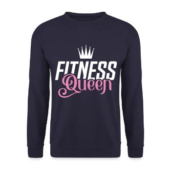 Fitness Queen Krone Workout - Unisex Pullover - Navy - Vorne - Alina (178cm) & Michal (187cm)