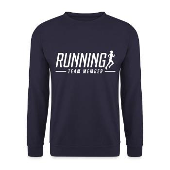 Running Team Laufen Marathon - Unisex Pullover - Navy - Vorne - Alina (178cm) & Michal (187cm)