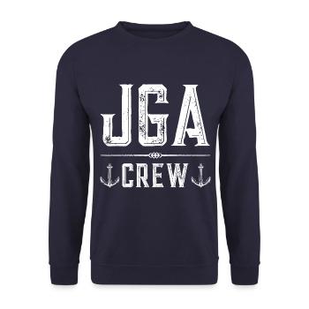 Jga Crew Anker - Unisex Pullover - Navy - Vorne - Alina (178cm) & Michal (187cm)