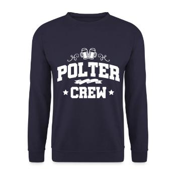 Polter Crew Polterabend Team - Unisex Pullover - Navy - Vorne - Alina (178cm) & Michal (187cm)