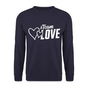 team liebe love herzen herz - Unisex Pullover - Navy - Vorne - Alina (178cm) & Michal (187cm)