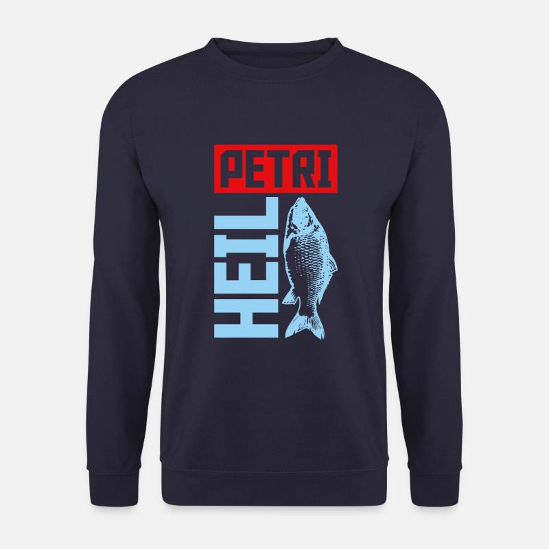 Petri Heil Fischen Angeln Spruch - Unisex Pullover - Navy