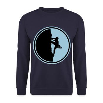 climbing mountaineering silhouette circle - Unisex Sweatshirt - navy - Front - Alina (178cm) & Michal (187cm)