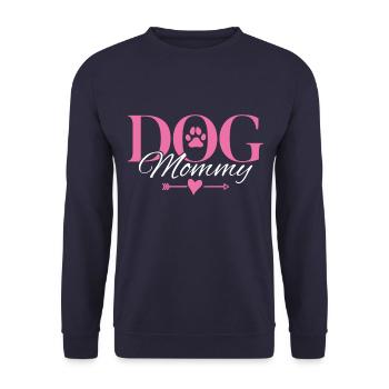 Hunde Mama Hundepfote Herz - Unisex Pullover - Navy - Vorne - Alina (178cm) & Michal (187cm)
