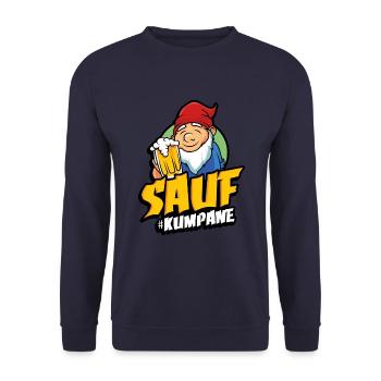 gartenzwerg bier zwerg saufen kumpane - Unisex Pullover - Navy - Vorne - Alina (178cm) & Michal (187cm)