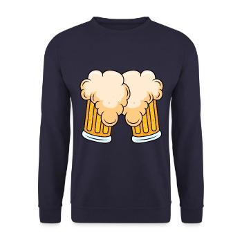 Bierglas Symbol Comic Bière - Sweat-shirt Unisexe - marine - Devant - Alina (178cm) & Michal (187cm)