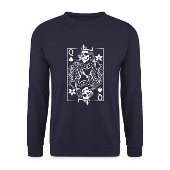 poker queen queen - Sweat-shirt Unisexe - marine - Devant - Alina (178cm) & Michal (187cm)