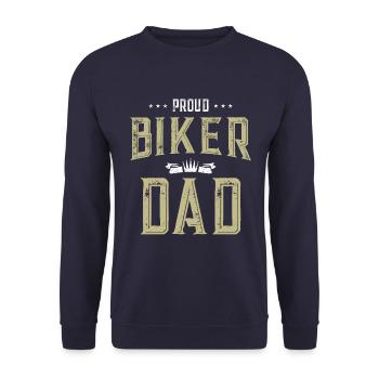 Proud biker dad motorcycle - Unisex Sweatshirt - navy - Front - Alina (178cm) & Michal (187cm)