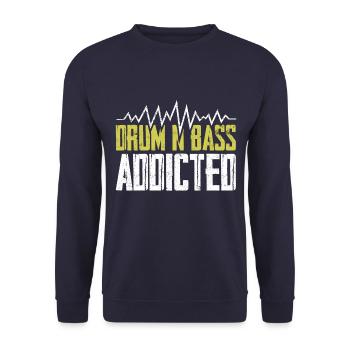 Drum bass music saying addict - Unisex Sweatshirt - navy - Front - Alina (178cm) & Michal (187cm)