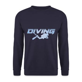 Diving Logo Dive Scuba - Unisex Sweatshirt - navy - Front - Alina (178cm) & Michal (187cm)